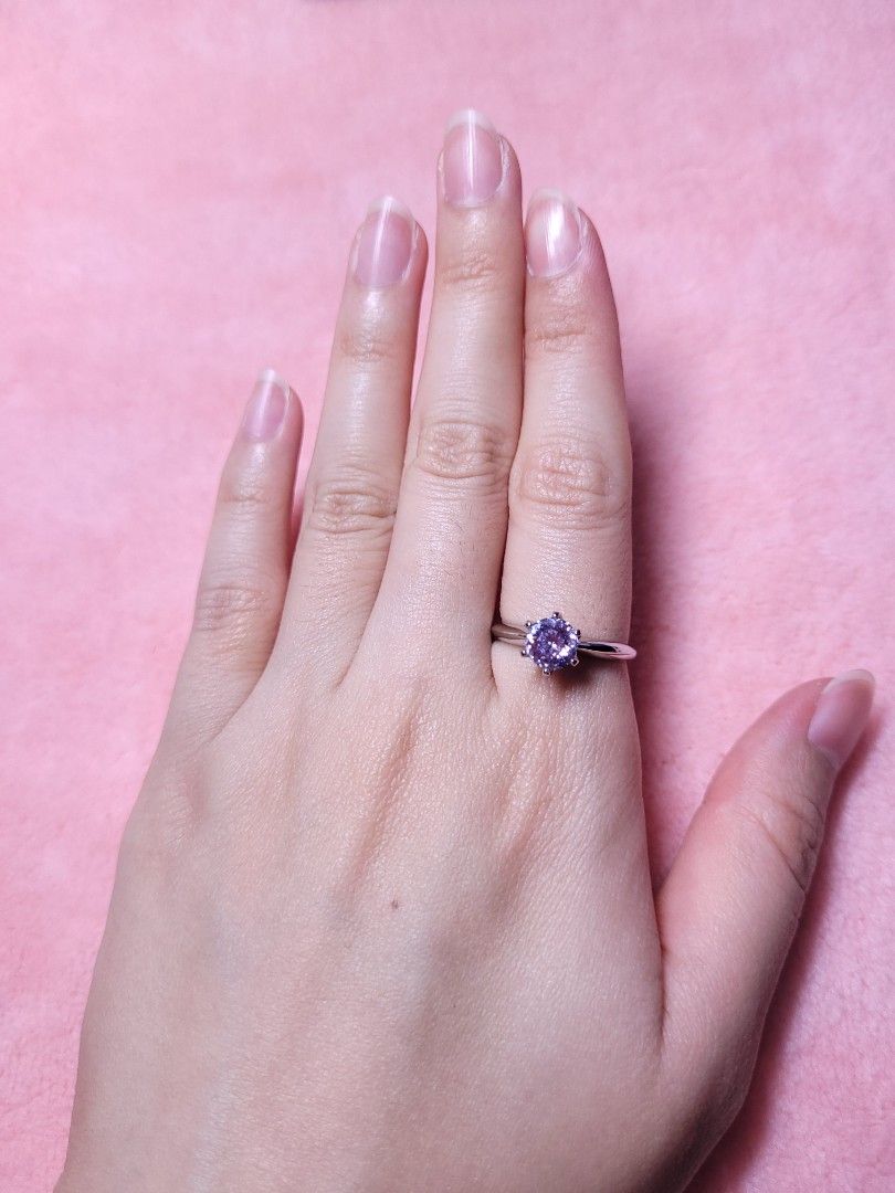 Purple moissanite clearance ring