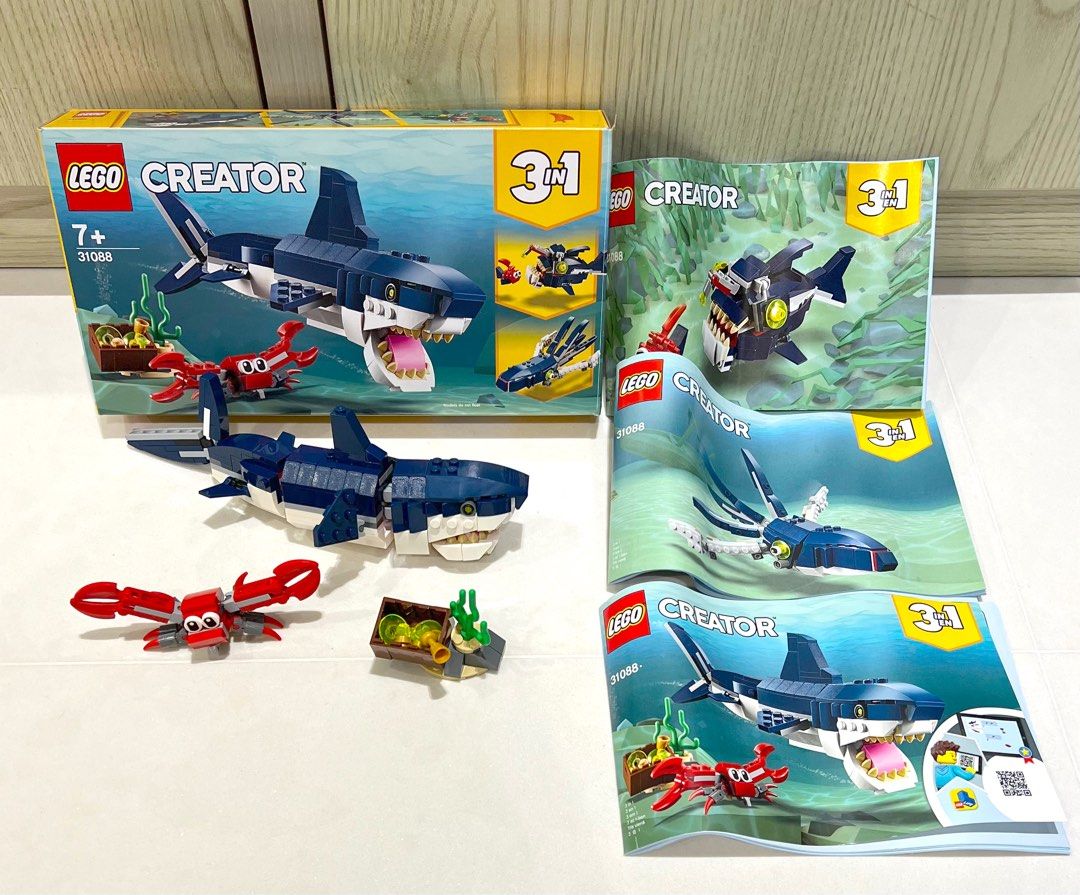 Lego Creator 31088 Shark Octopus Crab Deep Sea Creatures, Hobbies ...