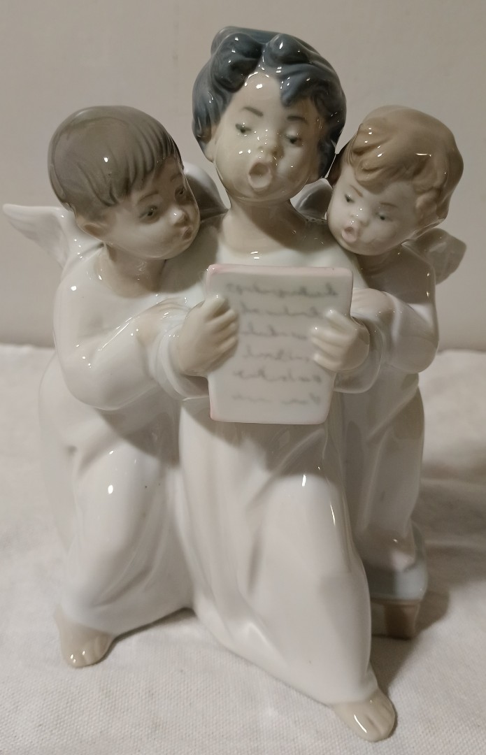 Lladro  Grouping of Three Lladro Porcelain Angel Figurines