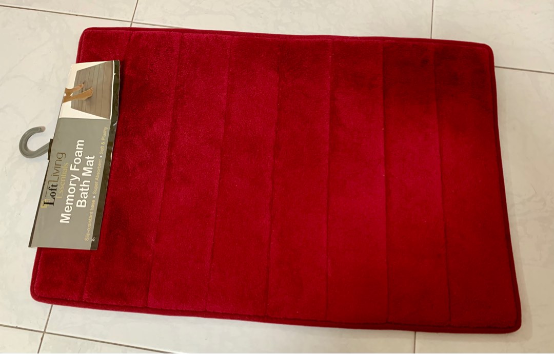 Loft Living Memory Foam Red Bath Mat, Furniture & Home Living, Bedding