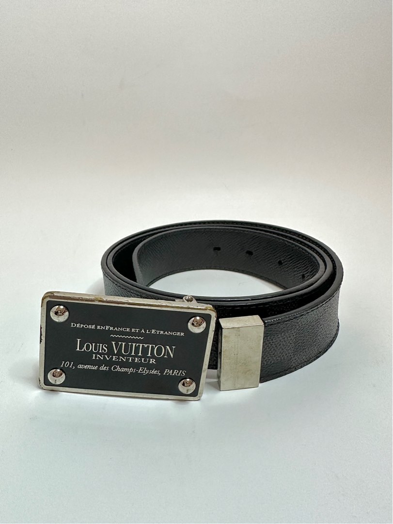 Louis Vuitton M9632T Damier Graphite LV Inventeur 35mm Reversible Belt 95cm