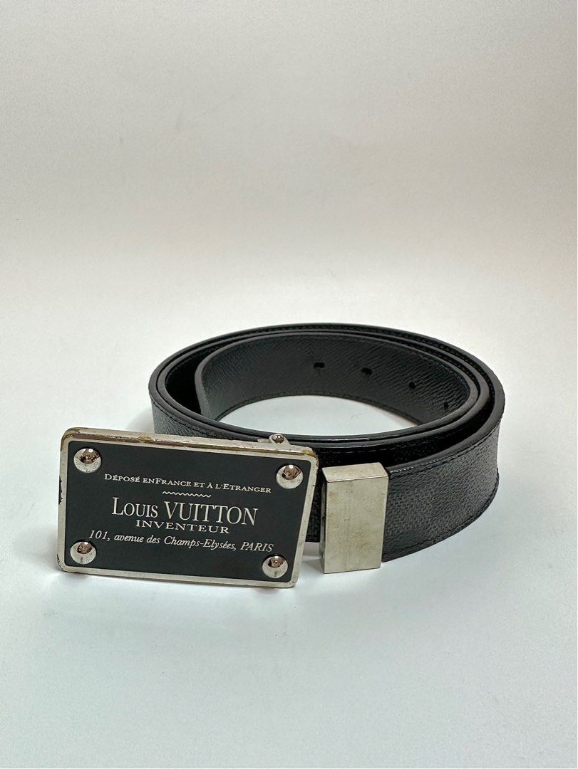 Louis Vuitton Damier Graphite 35mm Inventeur Reversible Belt sz 85cm/34