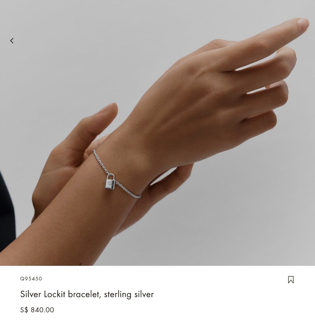 LV Silver Lockit Bracelet, Luxury, Accessories on Carousell