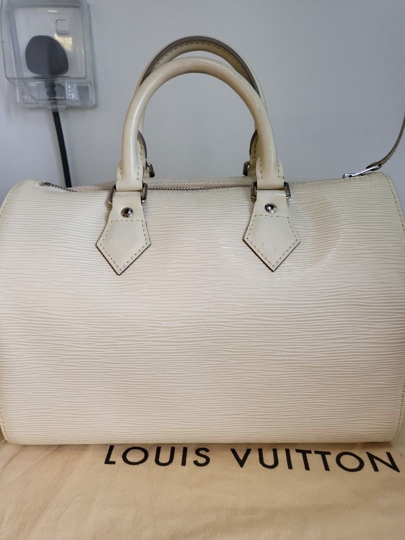 Louis Vuitton Handbag Rare White EPI Speedy 25 Authentic SP 5009