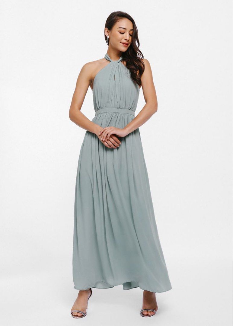 Love Bonito Halter Maxi Dress (Gertrude Halter Knot Neck Maxi Dress),  Women's Fashion, Dresses & Sets, Dresses on Carousell