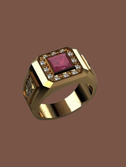 Gents ruby cheap ring design