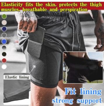 Double layer on sale gym shorts
