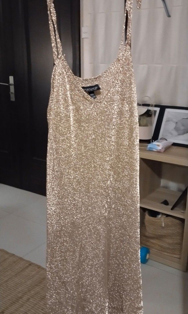 Topshop gold slip dress hotsell
