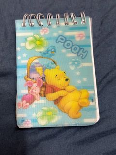 Mini Blue Winnie the Pooh Notepad Notebook Memo Pad