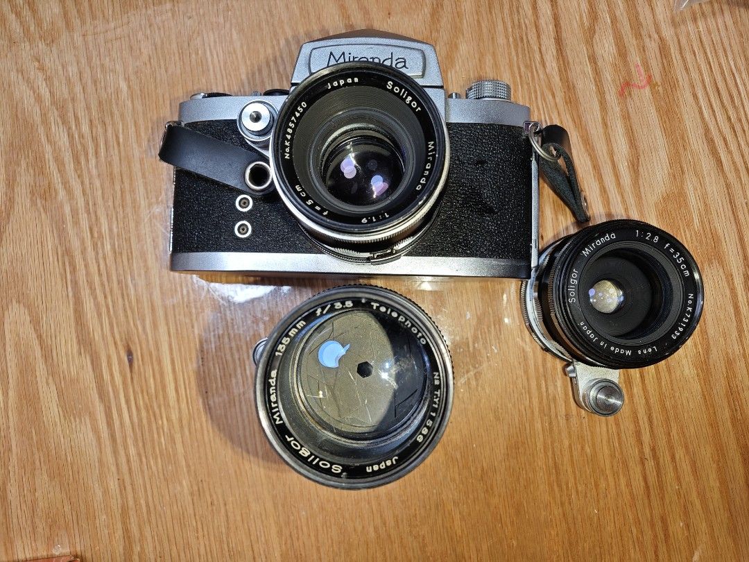 Miranda 相機+50mm f1.9+3.5cm f2.8+135mm f3.5, 攝影器材, 相機