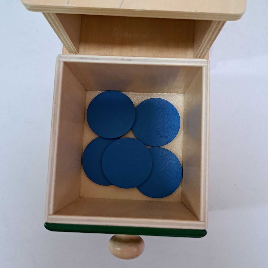 Montessori wooden coin slot box, Babies & Kids, Infant Playtime on