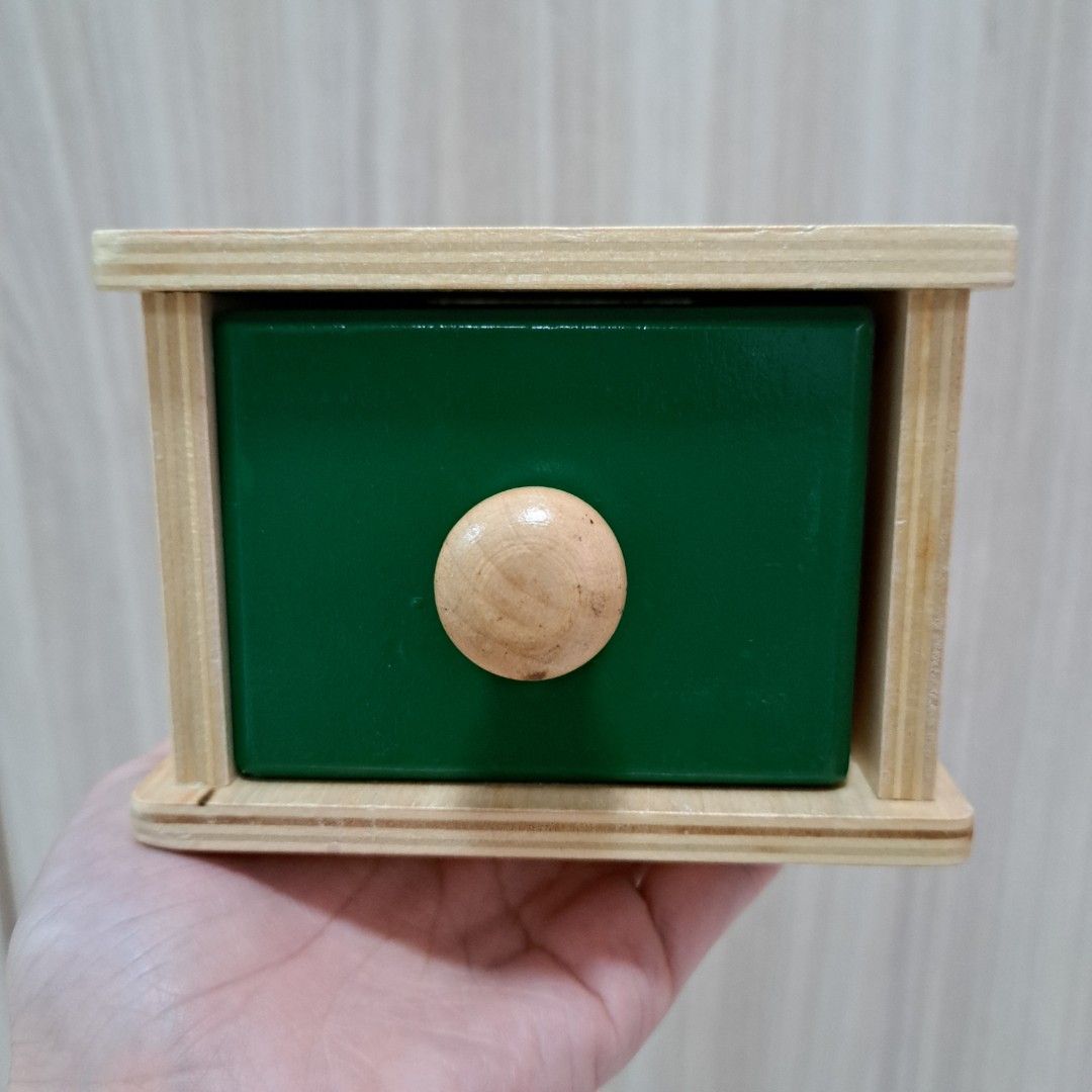 Montessori wooden coin slot box, Babies & Kids, Infant Playtime on