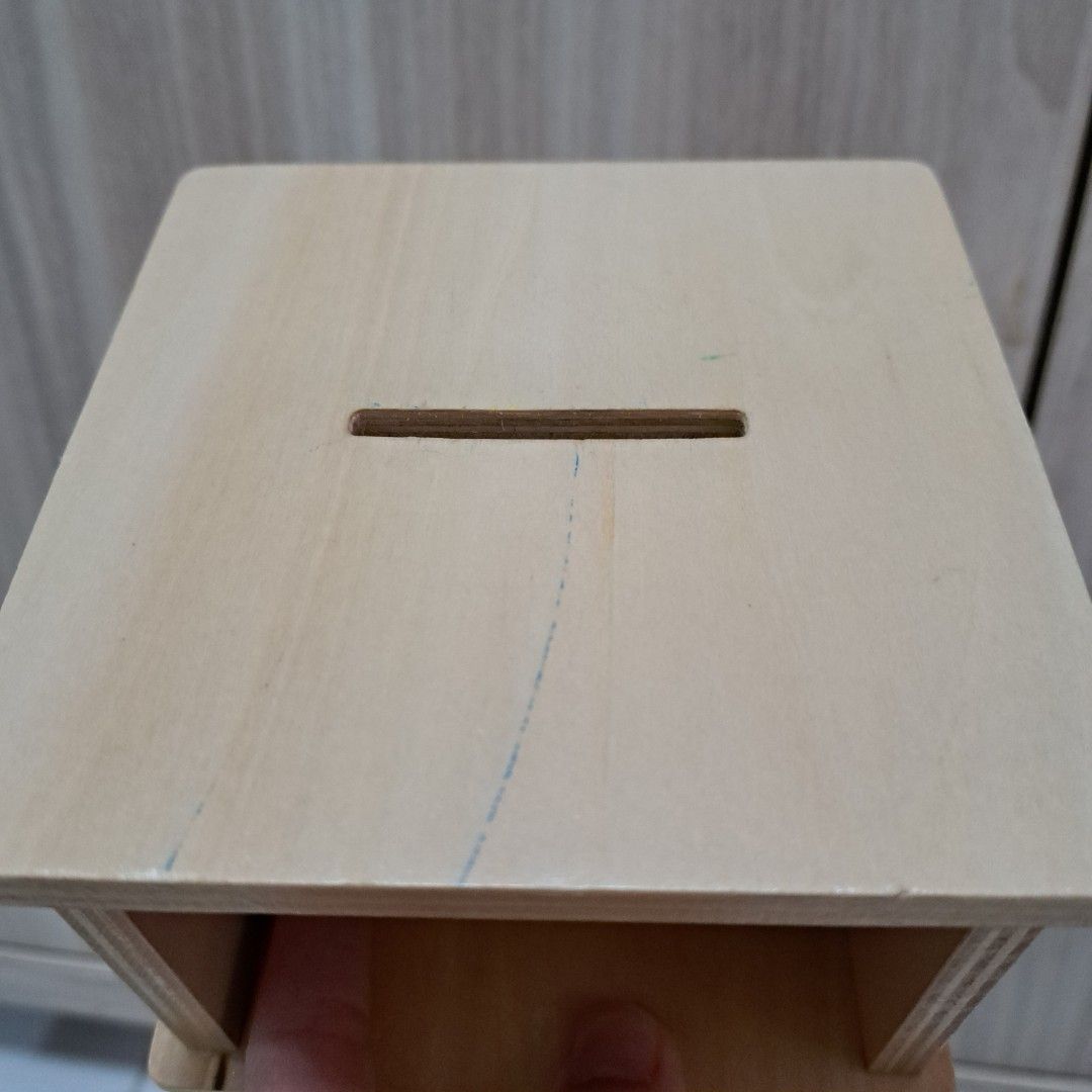 Montessori wooden coin slot box, Babies & Kids, Infant Playtime on