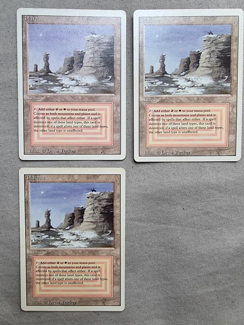 MTG Plateau Revised Edition (3ED) 3 pcs., Hobbies & Toys, Toys