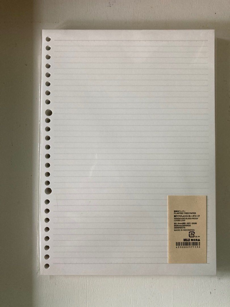 Muji B6 Loose Leaf Paper on Carousell