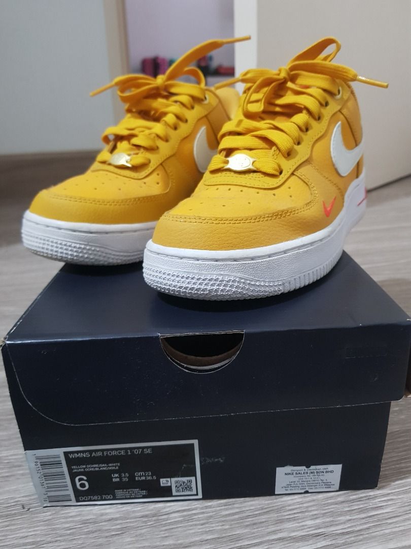Nike yellow air force 1 7 se premium trainers sale