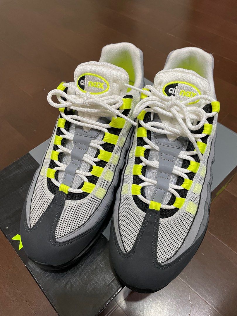 NIKE Air Max 95 OG Neon螢光黃US9.5(27.5cm), 他的時尚, 鞋, 運動鞋在