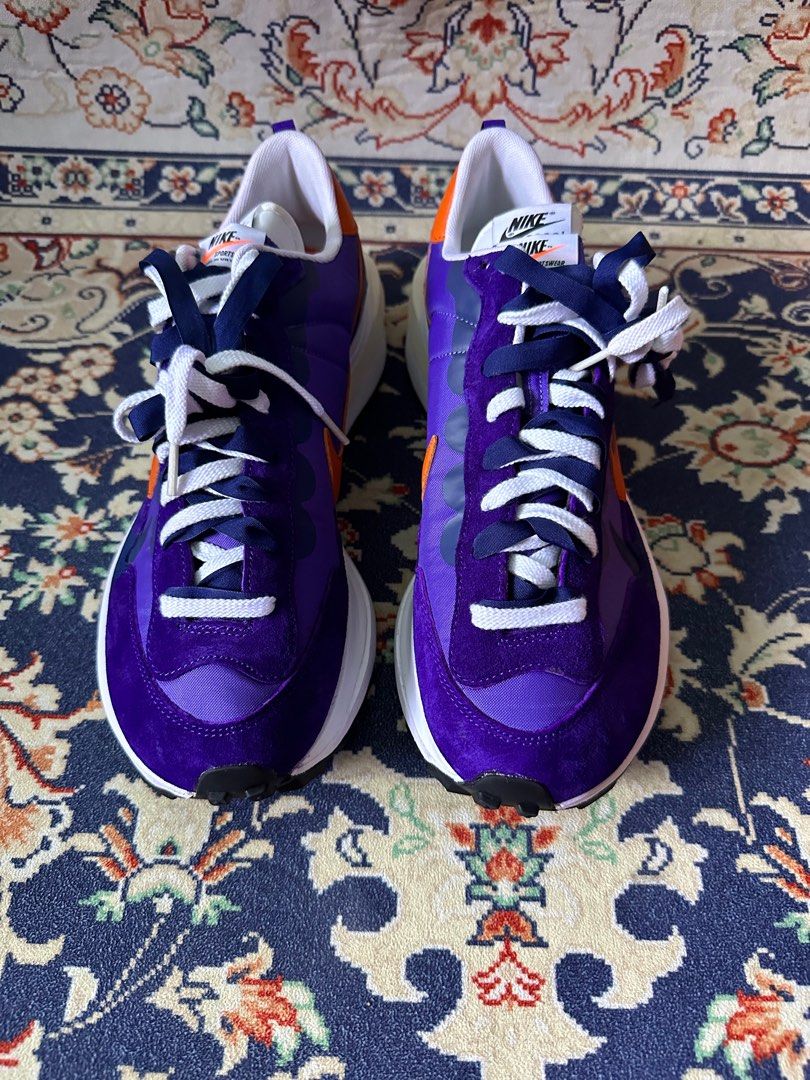 Nike Sacai Vaporwaffle Dark Iris On Feet Nike Sacai Vaporwaffle