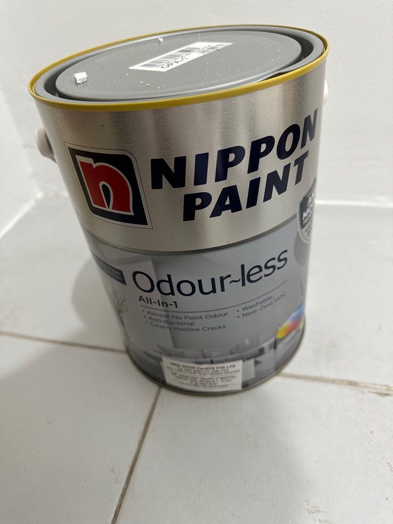 Nippon paint Odourless All in one, 5L, Simply White (2146P), Furniture