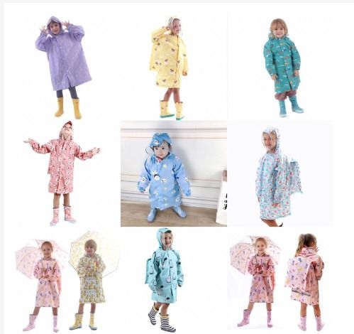Original enbihouse Cartoon Children s raincoats Kids Rain Poncho with Hood Toddler Rain Jacket RED2536