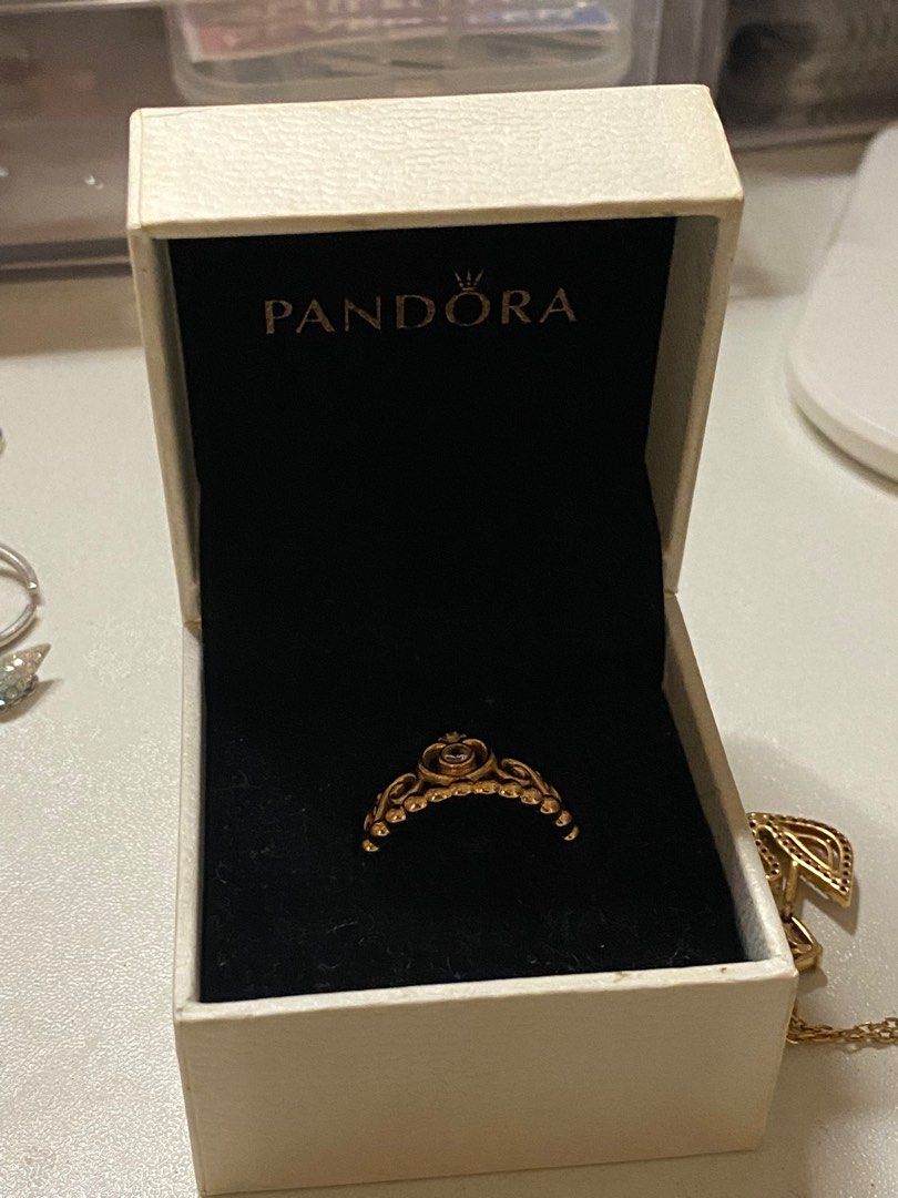 Pandora princess tiara ring rose sale gold