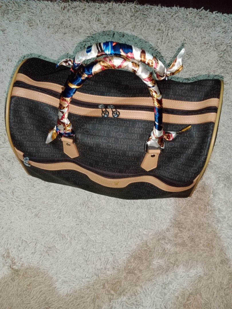 Playboy Black Multicolor LV Style Monogram Duffel Overnight Travel Bag 2  Handles