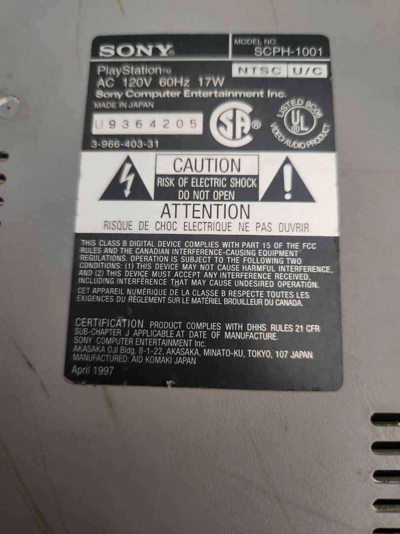 scph playstation 1