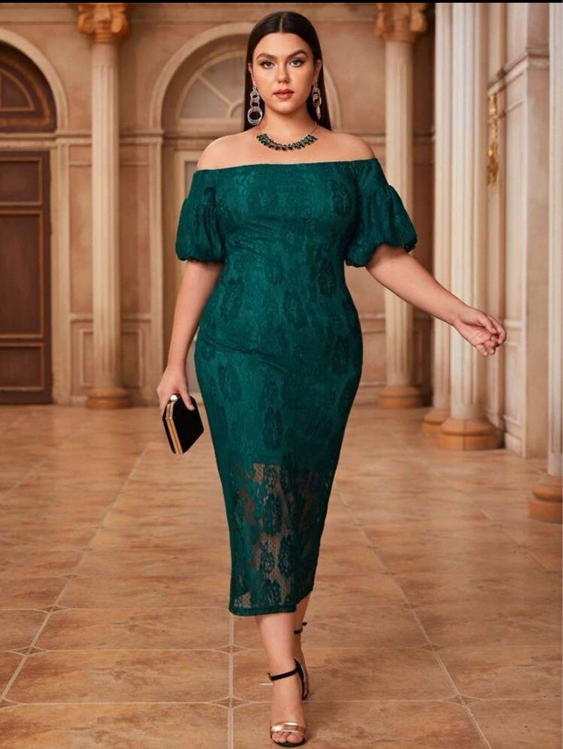 Off the shoulder on sale cocktail dress plus size