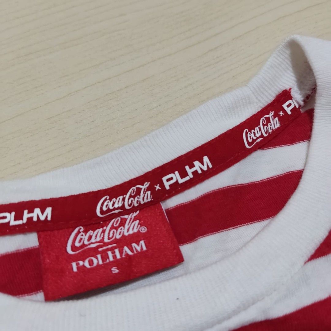 Polham x coca cola kaos salur merah putih original second on Carousell