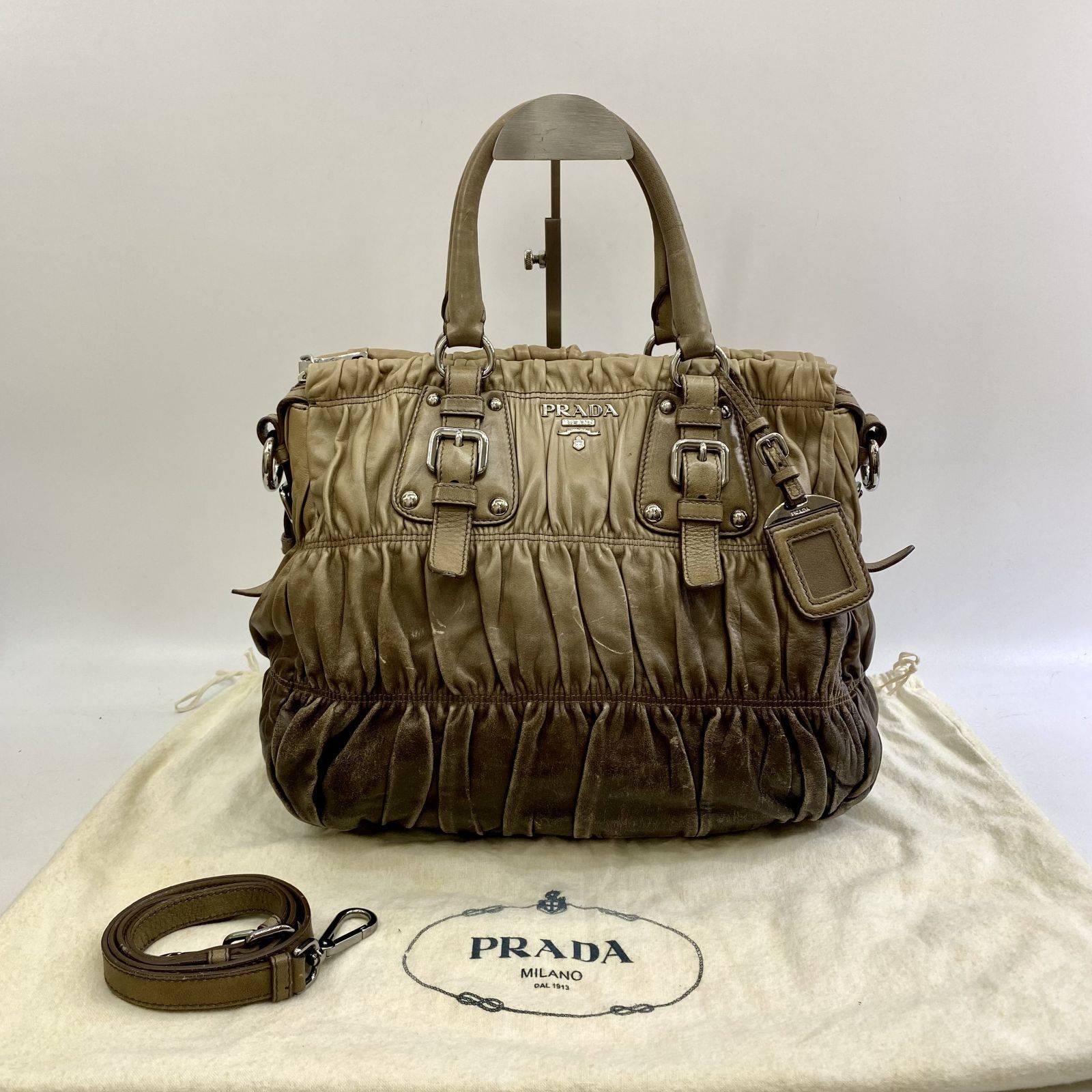 PRADA GRADIENT GATHER/NAPPA 2WAY 2WAY BAG 237021862 TI, Luxury 