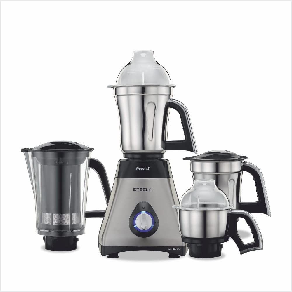 Preethi Steel Supreme Mixer Grinder Juicer with 4 jars, TV & Home