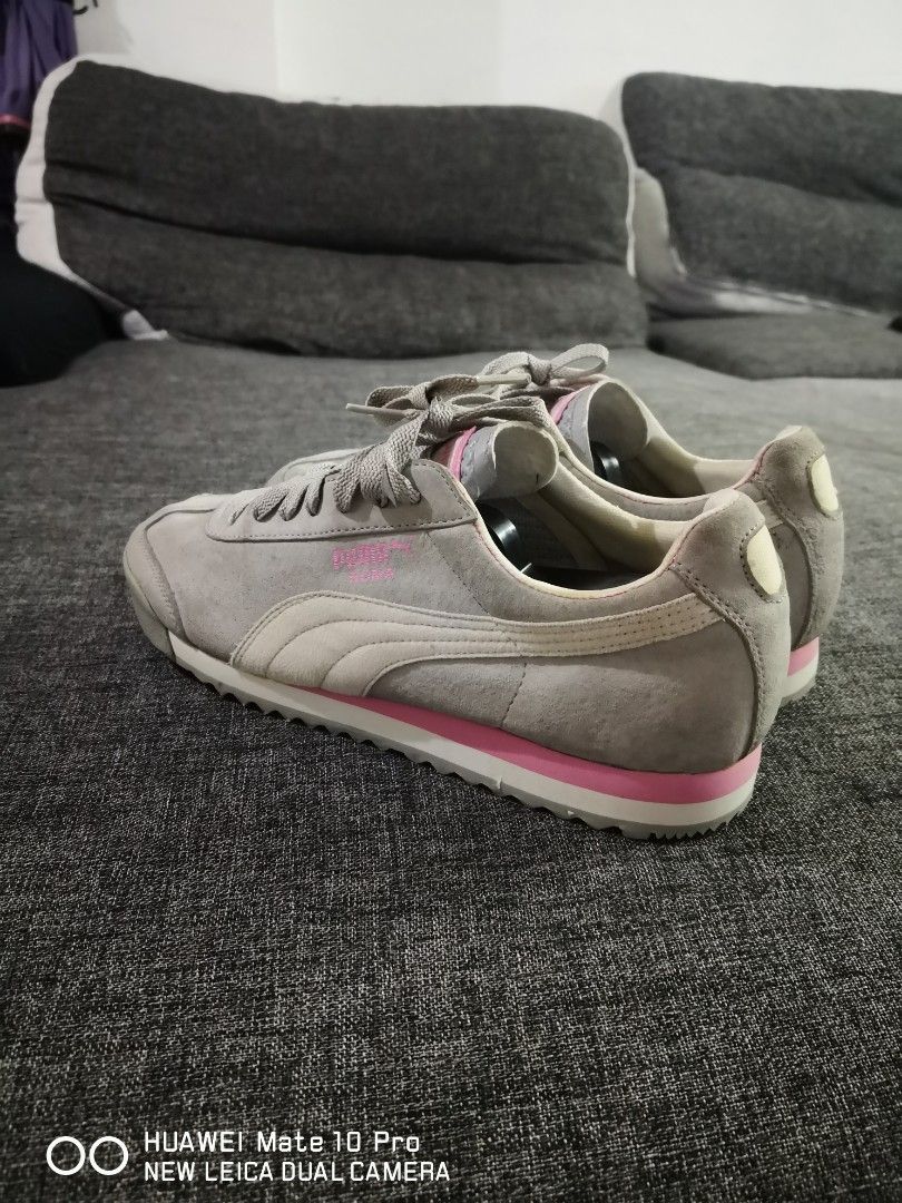 Puma roma shop grey suede