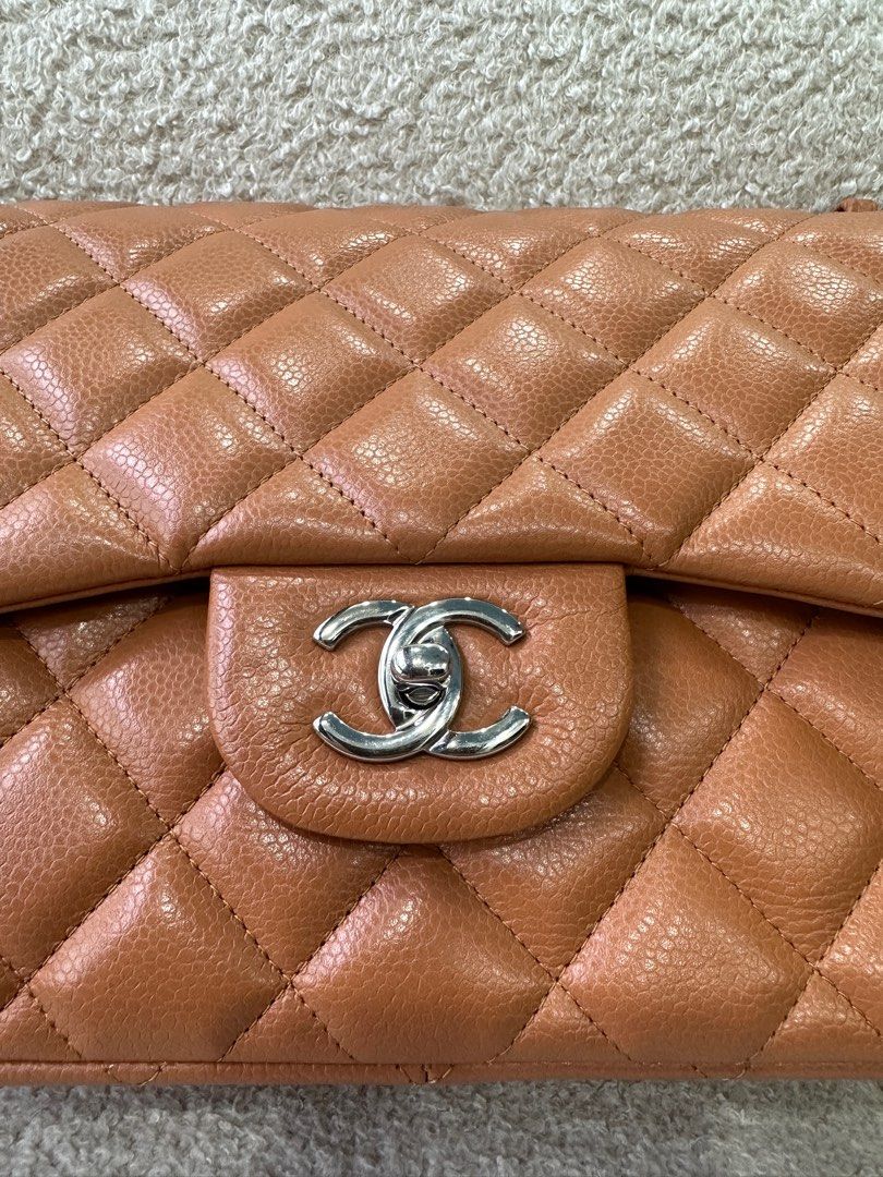 RARE ‼️ CHANEL CLASSIC JUMBO CARAMEL CAVIAR SHW, Luxury, Bags