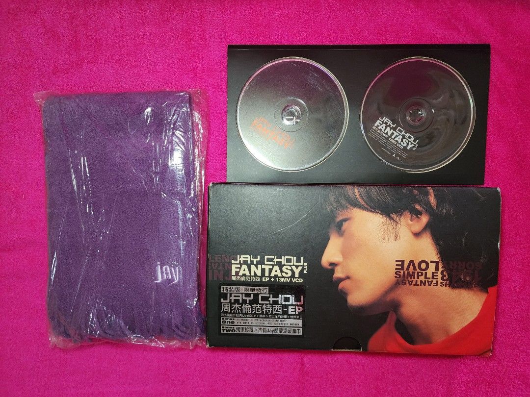 Rare 🔍 Jay Chou Fantasy Plus EP + 13 MV VCD 周杰倫 范特西 EP 精裝版 限量發行 酷愛溫暖圍巾