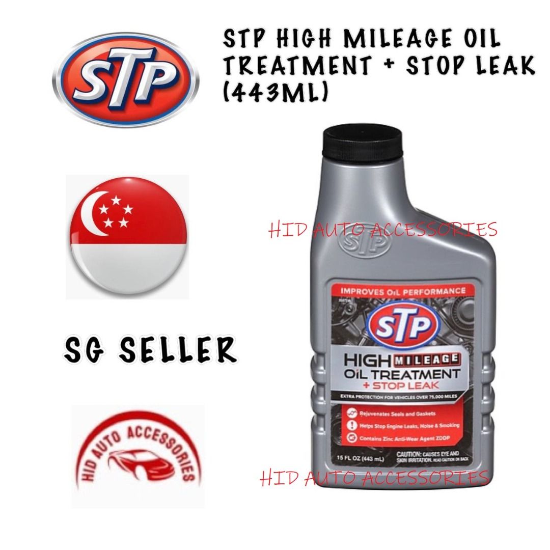 (Ready Stock) STP High Mileage Oil Treatment + Stop Leak, Car