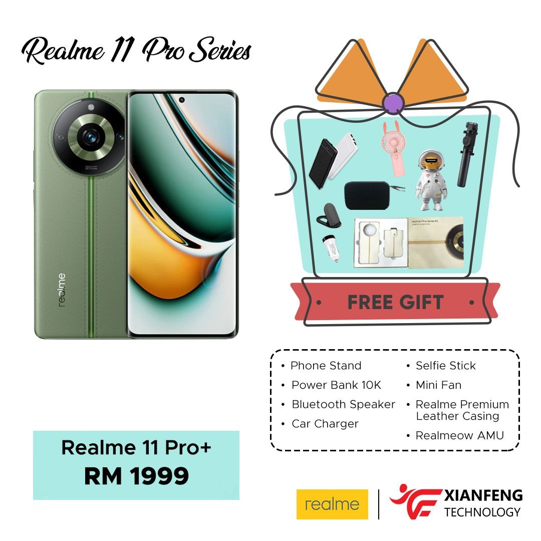 Realme 11 Pro + 5G {12+12GB Extended Ram / 512GB ROM } Original Realme  Malaysia Warranty