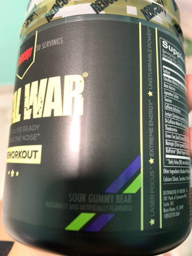 RedCon1 Total War PreWorkout Sour Gummy Bear, Health & Nutrition, Health Supplements, Sports
