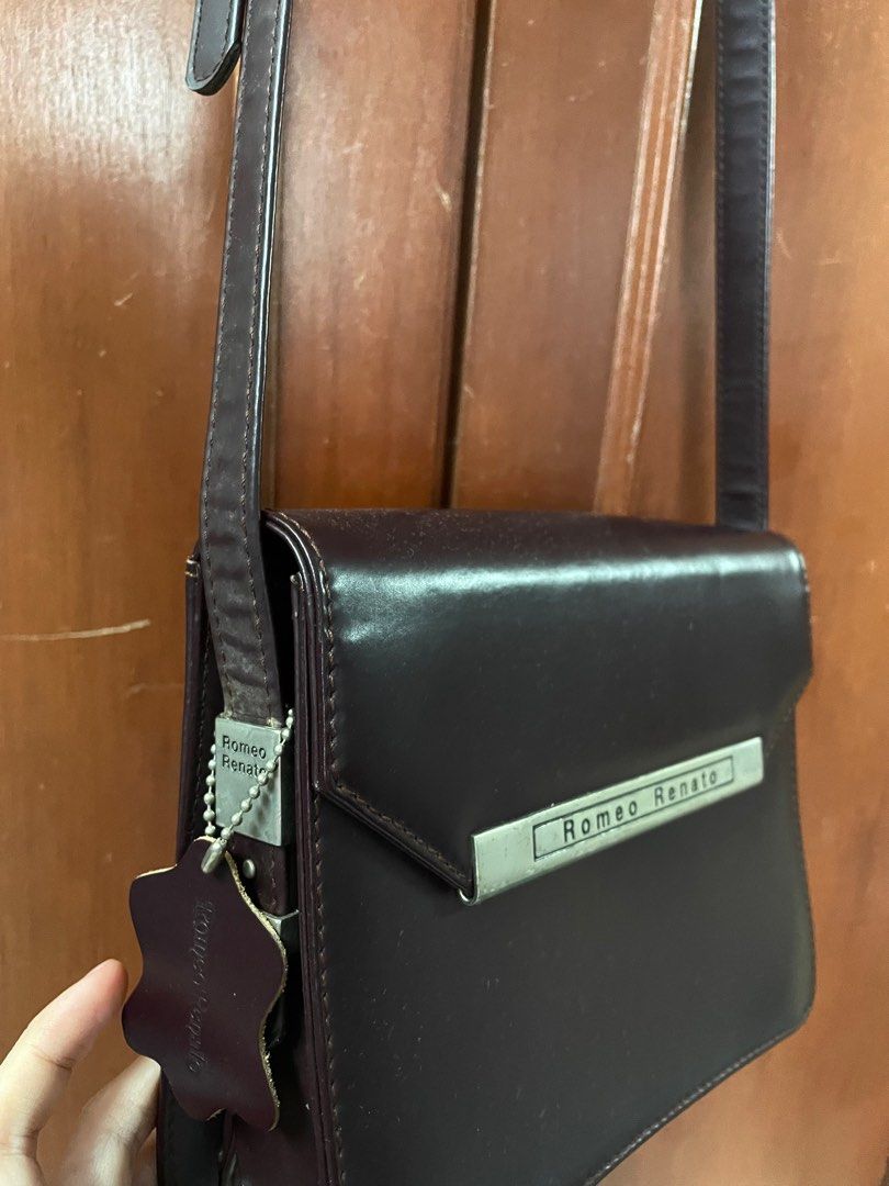 ROMEO RENATO authentic vintage leather boxy sling crossbody bag