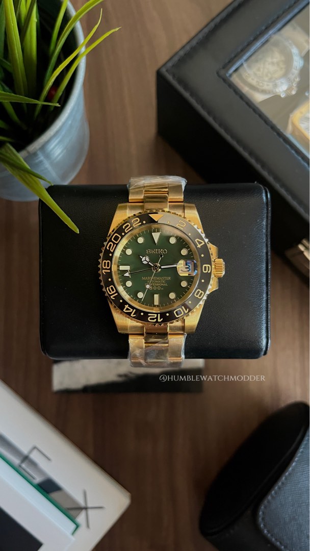 Seiko Full Gold GMT Mod Luxury Watches on Carousell