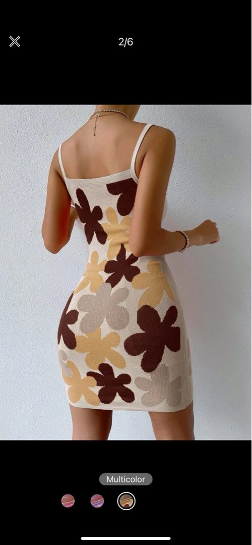 SHEIN Floral Pattern Sweater Dress (Category: Dresses) located in Paranaque City. Submitted by soapsian (Listing ID 1244775376, Image 2). Description: Original Price: 597 RFS: Not my size Price is open for negotiation. Never been used :) Bought it last June 2023..