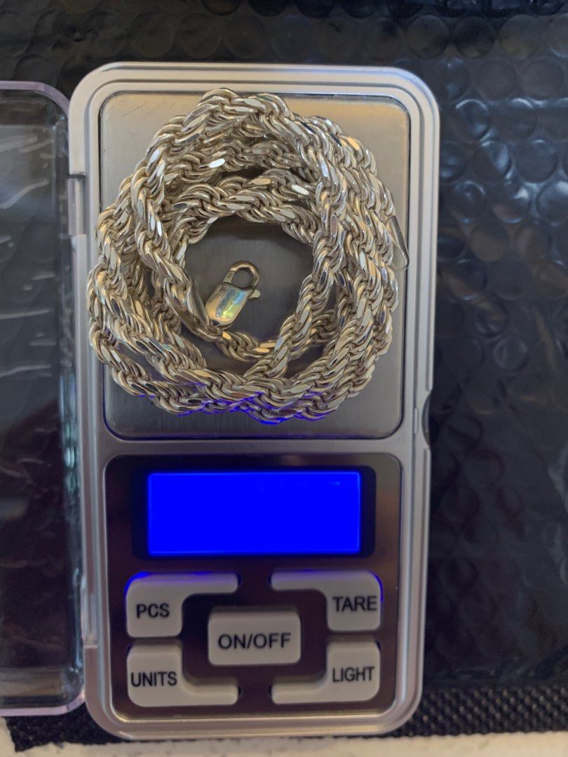 Real Silver Rope Chain, Men's Fashion, Watches & Accessories, Jewelry ...