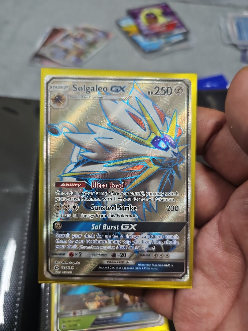  Pokemon - Solgaleo GX - 143/149 - Full Art Ultra Rare : Toys &  Games