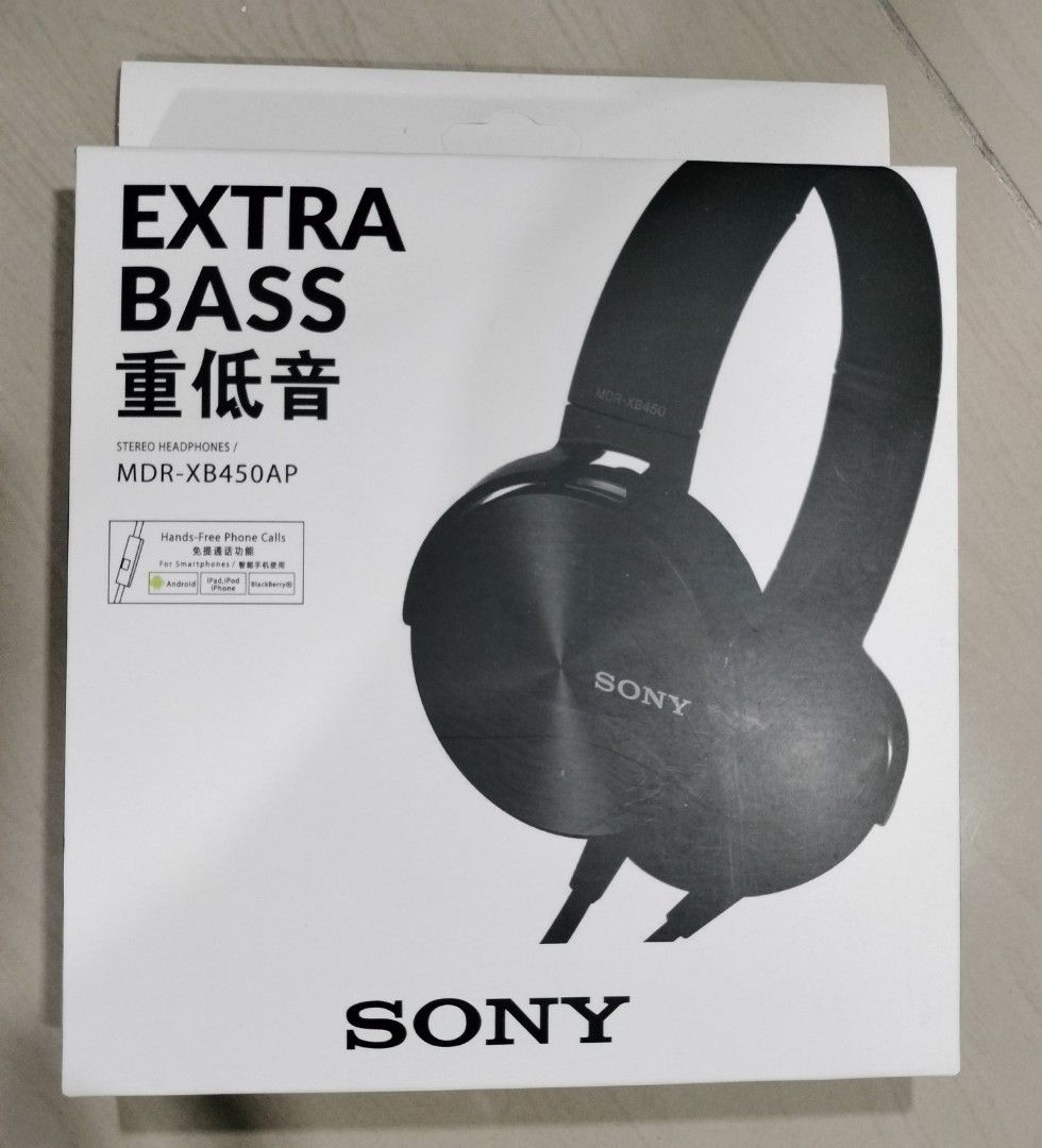Sony Stereo Headphone MDR-XB450AP Extra Bass, Audio, Headphones ...