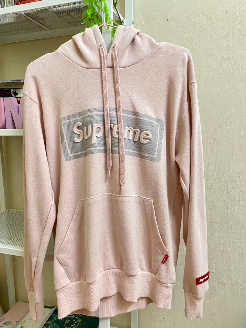 Peach pink supreme hoodie sale