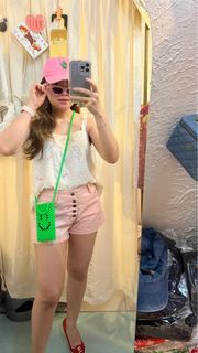 Tank top floral pink white rose