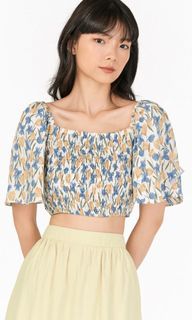 The Closet Lover Tulips smocked top
