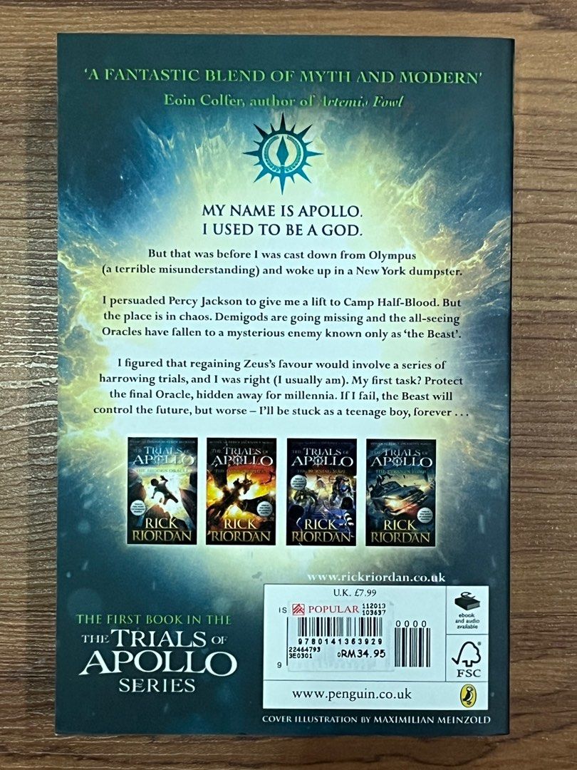 The hidden oracle the trials of apollo 1 by rick riordan hobbies