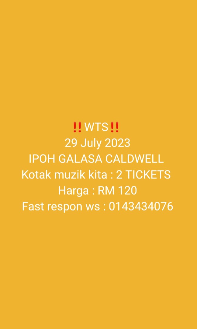 Tiket Konsert, Tickets & Vouchers, Event Tickets On Carousell