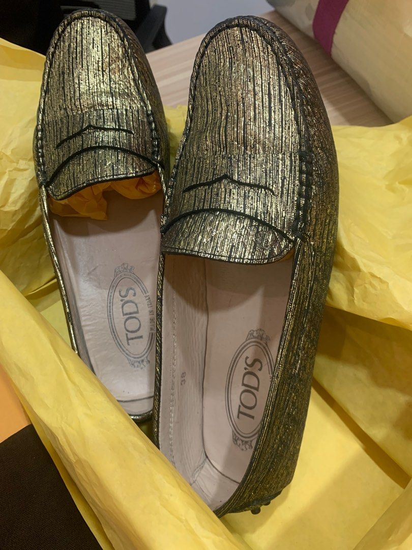 Tod's discount metallic loafers