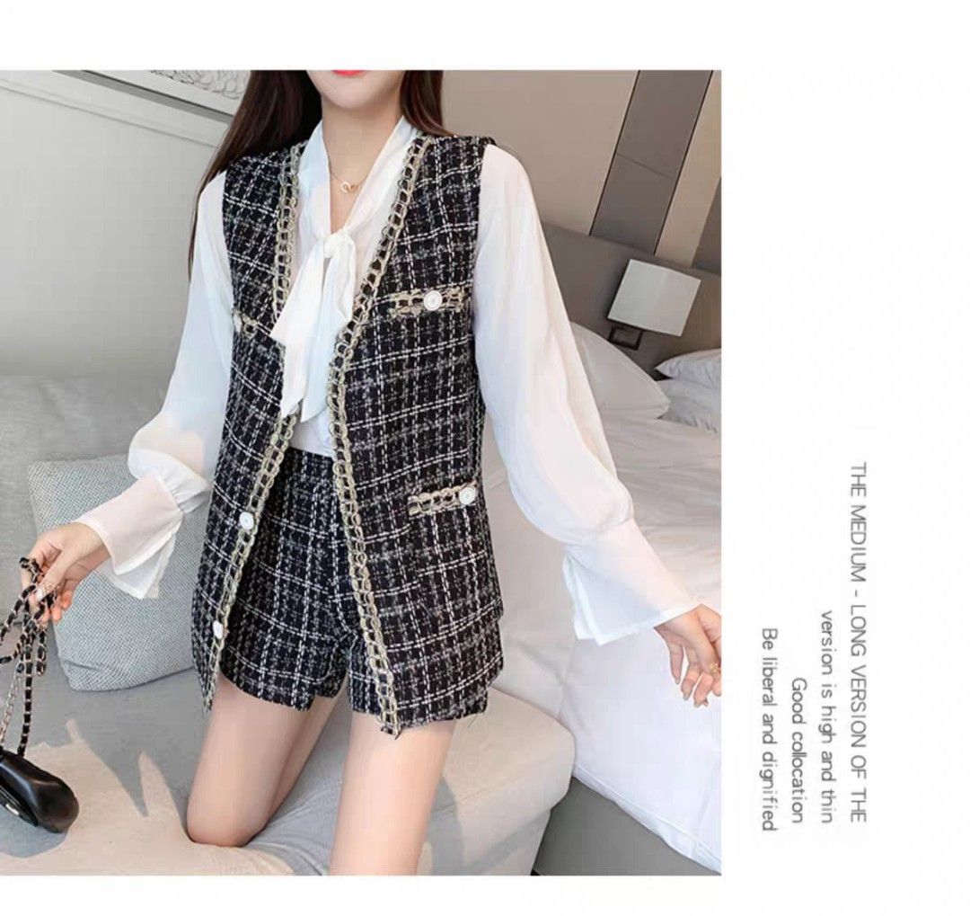Tweed Checkered Blazer